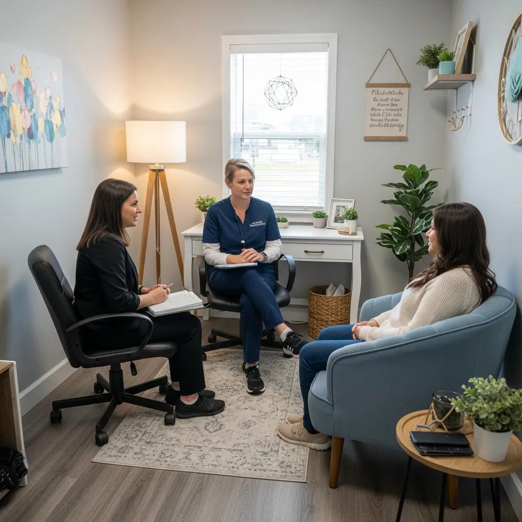 One-on-one therapy session demonstrating trauma-informed, person-centered care